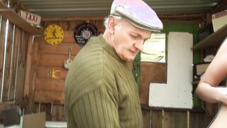 Blonde slut can't resist two cocks