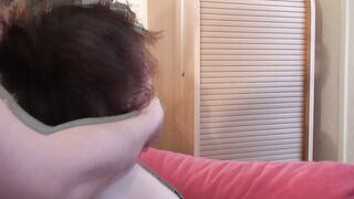 A hot slut's couch interview turns into taking two cocks!