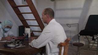 Whore patient gets fucked b I love you two doctors!